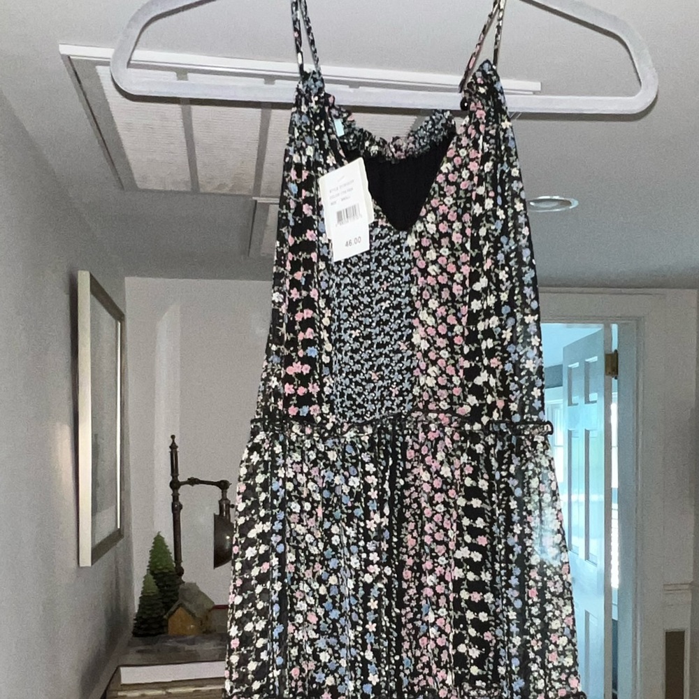 High Neck Floral Dress